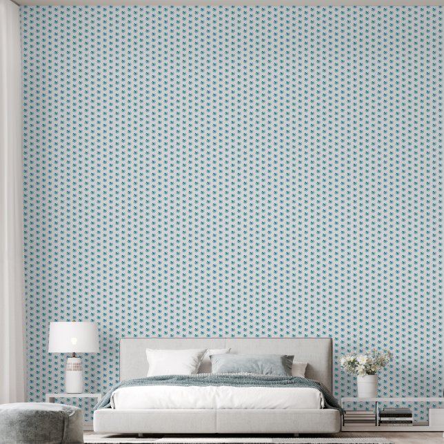 Aqua & Blauer Krake Tapete (Schlafzimmer)