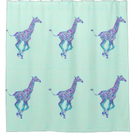 Aqua, blauer, lila GiraffenDuschvorhang Duschvorhang