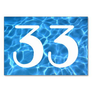 Aqua-Blauer Schwimmbad Tischnummer