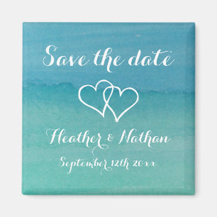 Aqua blauer Watercolor, der Save the Date Magneten Magnet