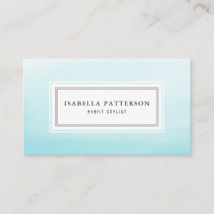 Aqua-blaues Aquarell Ombre moderne Visitenkarte