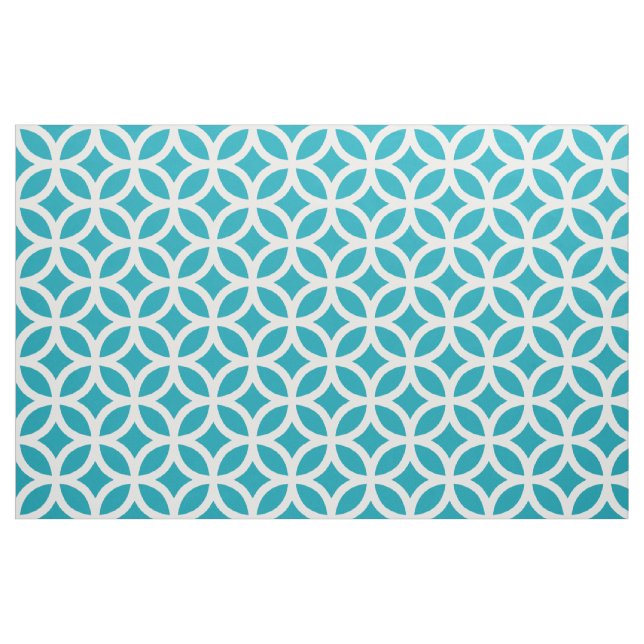 Aqua-blaues geometrisches Muster-Gewebe Stoff (Yard (91,4 cm))