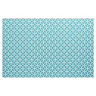 Aqua-blaues geometrisches Muster-Gewebe Stoff