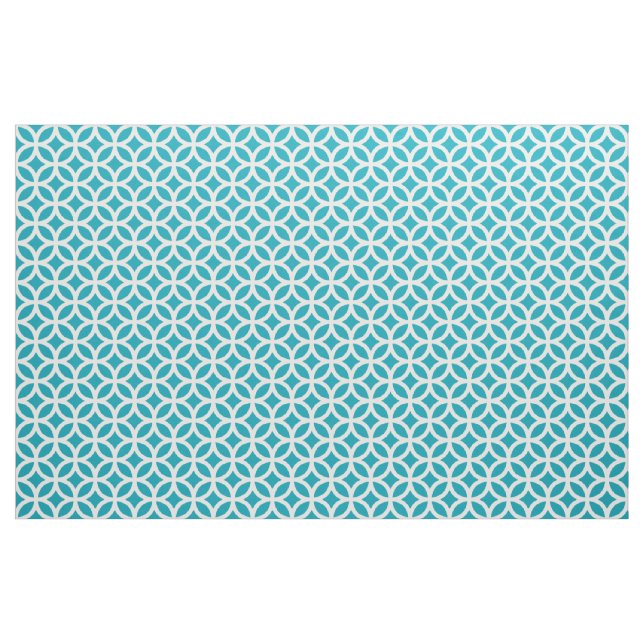 Aqua-blaues geometrisches Muster-Gewebe Stoff (Yard (91,4 cm))