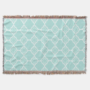Aqua blaues Quatrefoil geometrisches Muster Decke