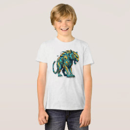 Aqua Blaze Tiger für Jungen und Mädchen Tri-Blend Shirt