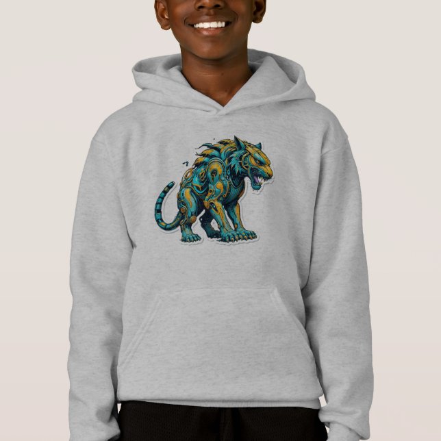Aqua Blaze Tiger Hoodie (Vorderseite)