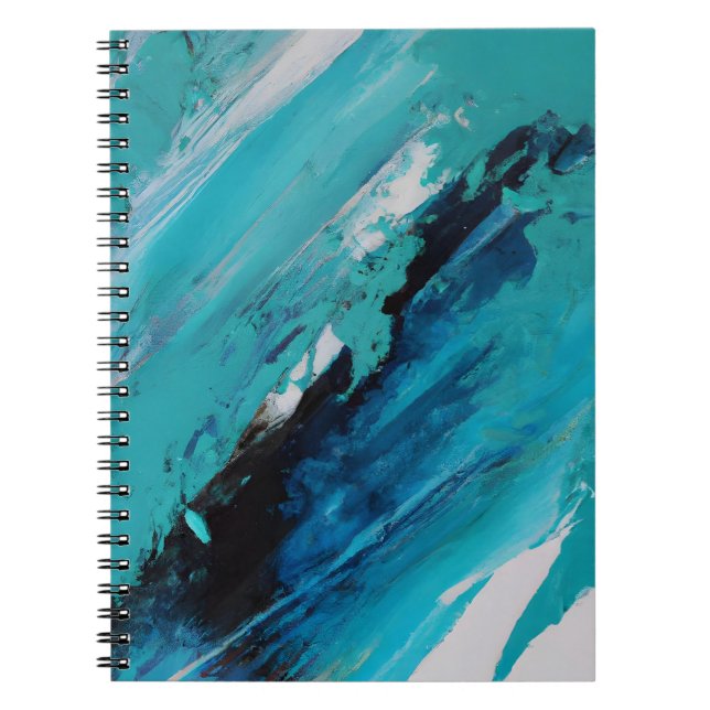 Aqua Blue Abstrakt Ocean Energy Notebook Notizblock (Vorderseite)