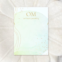 Aqua Blue Abstrakt Watercolor Necklace