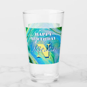 Aqua Blue Acrylic Flow Art Glas