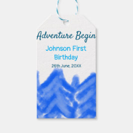 Aqua blue Adventure fängt 1. Geburtstagsberg an Geschenkanhänger