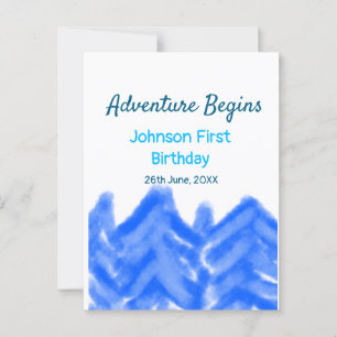 Aqua blue Adventure fängt 1. Geburtstagsberg an Postkarte
