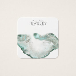 Aqua Blue Agate Marble Earring Display Card