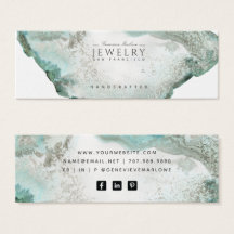 Aqua Blue Agate Marble Stud Earring Display Card