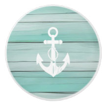 Aqua Blue Anchor Imitats Holzklammer