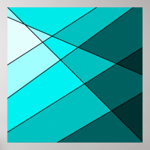 Aqua Blue aquamarin dekoriert Poster