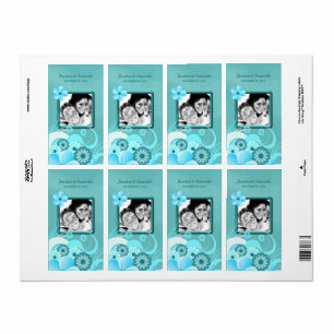 Aqua Blue Aquamarin Floral Wedding Foto Gefallen W