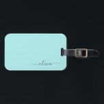 Aqua Blue Aquamarin Girly Script Monogram Name Mod Gepäckanhänger<br><div class="desc">Aqua Blue Aquamarin Monogram Add your own Name Script Gepäckmarke Der Taschentag macht den perfekten 16 Geburtstag,  Hochzeit,  Brautparty,  Babydusche oder Junggeselinnen-Abschied Geschenk für jemanden,  der sein Zimmer stilvoll dekoriert.</div>