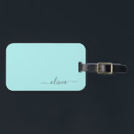 Aqua Blue Aquamarin Girly Script Monogram Name Mod Gepäckanhänger<br><div class="desc">Aqua Blue Aquamarin Monogram Add your own Name Script Gepäckmarke Der Taschentag macht den perfekten 16 Geburtstag,  Hochzeit,  Brautparty,  Babydusche oder Junggeselinnen-Abschied Geschenk für jemanden,  der sein Zimmer stilvoll dekoriert.</div>