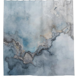 Aqua Blue Aquamarin Grau Beige Abstrakte Wohngesta Duschvorhang