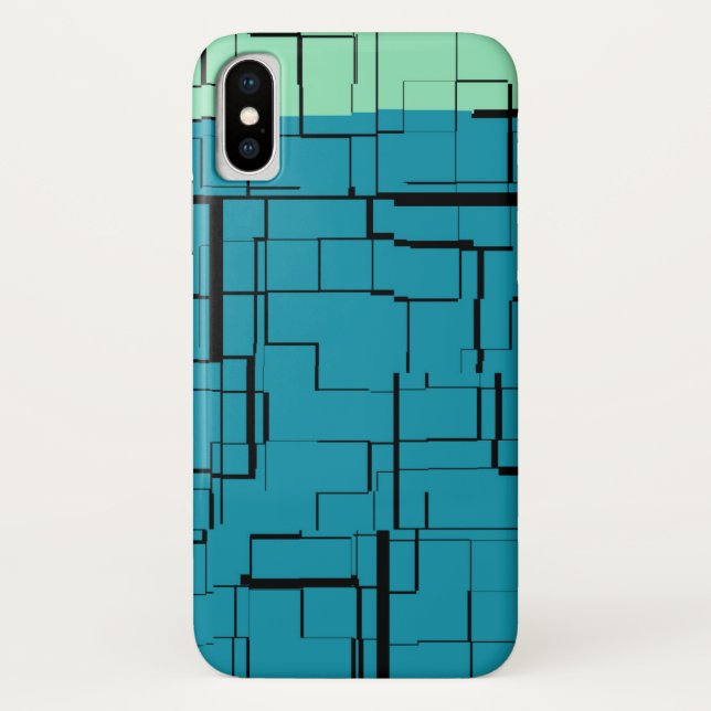 Aqua Blue Aquamarin Green Moderne Muster Case-Mate iPhone Hülle (Rückseite)