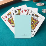 Aqua Blue Aquamarin Modern Script Monogram Name Spielkarten<br><div class="desc">Aqua Blue Aquamarin Simple Script Monogram Name Playing Cards. Das macht den perfekten 16 Geburtstag,  Hochzeit,  Brautparty,  Jubiläum,  Babydusche oder Junggeselinnen-Abschied Geschenk für jemanden,  der Lieben glamourösen Luxus und schicke Stile.</div>