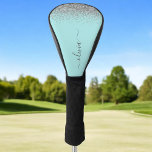 Aqua Blue Aquamarin Silver Glitzer Monogram Golf Headcover<br><div class="desc">Aqua Blue - Aquamarine und Silver Sparkle Glitzer Script Monogram Name Golf Driver Cover. Das macht den perfekten 16 Geburtstag,  Hochzeit,  Brautparty,  Jubiläum,  Babydusche oder Junggeselinnen-Abschied Geschenk für jemanden,  der Lieben glamourösen Luxus und schicke Stile.</div>