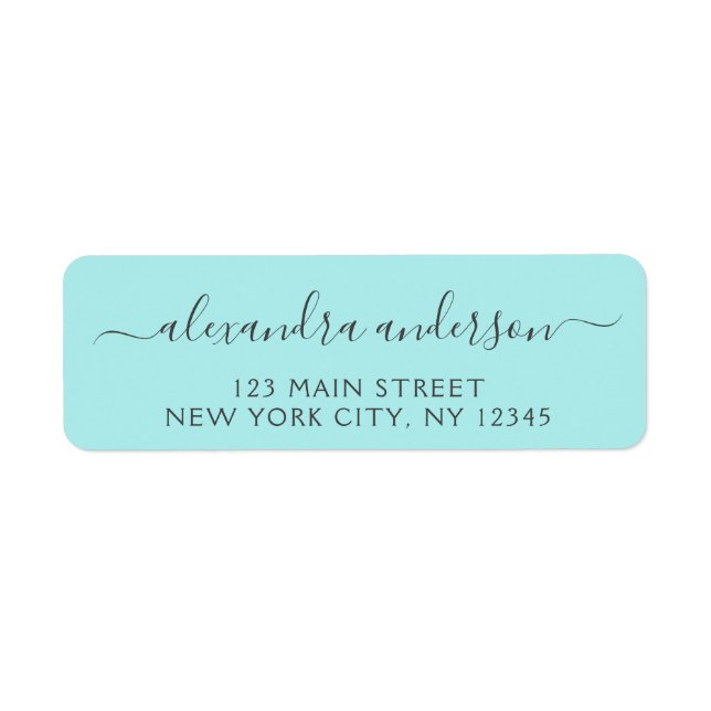 Aqua Blue Aquamarin Silver Script Typografy Weddin (Vorne)