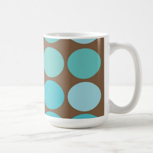 Aqua Blue Aquamarine und braune Punkte Modernes Mu Tasse
