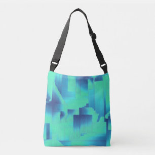 Aqua Blue Art Deco Tragetaschen Mit Langen Trägern