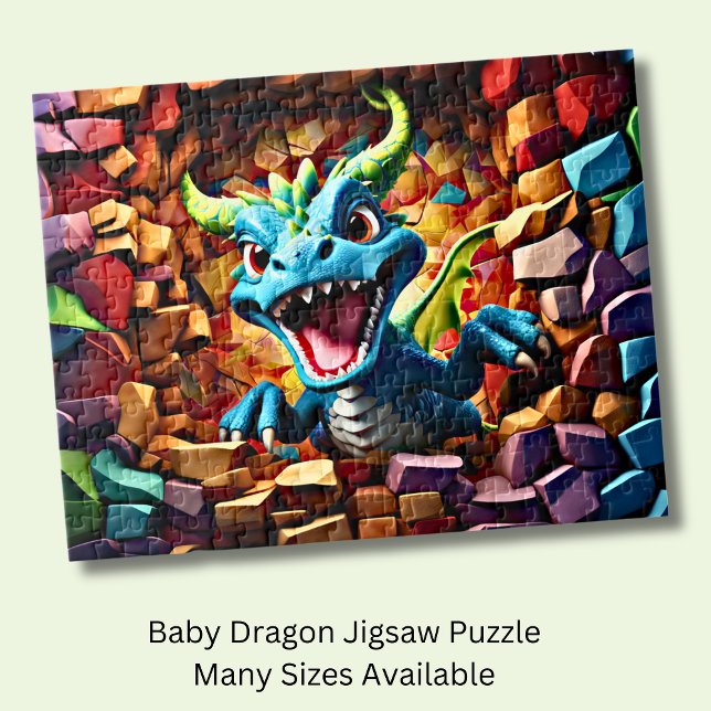 Aqua Blue Baby Dragon durchbrechen Puzzle (Von Creator hochgeladen)