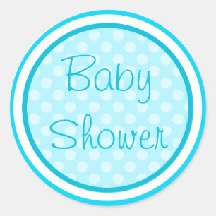 Aqua Blue Baby Shower Stickers