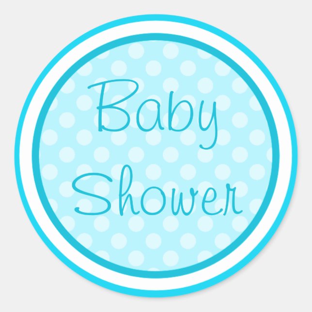 Aqua Blue Baby Shower Stickers (Vorderseite)