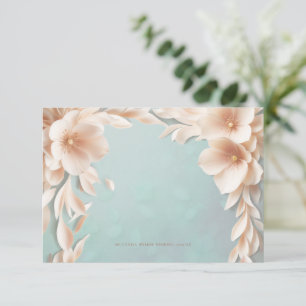 Aqua Blue, Blush Blumenzettel Begleitkarte