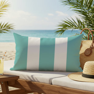 Aqua Blue Cabana Streifen Außenbereich Kissen Für Draußen
