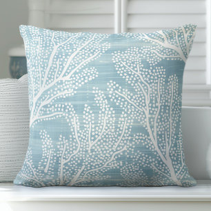 Aqua Blue Coral Throw Kissen