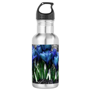 Aqua Blue Crocus Blooms Trinkflasche