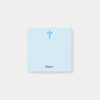 Aqua Blue Cross Faith Post It Note Pad