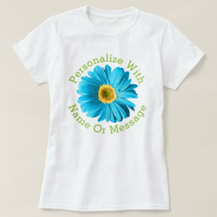 Aqua Blue Daisy Blume T-Shirt