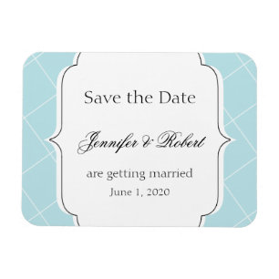 Aqua Blue Diamant Muschel Hochzeit Vormerkung Magnet