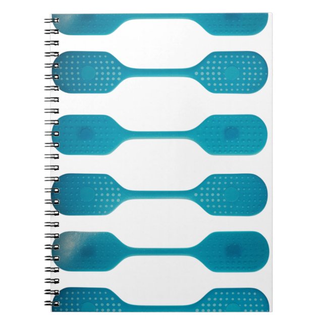 Aqua Blue Dot Grid Abstract Spiral Photo Notebook Notizblock (Vorderseite)