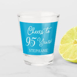 Aqua Blue feiert 95 Jahre 95. Geburtstagsparty Schnapsglas