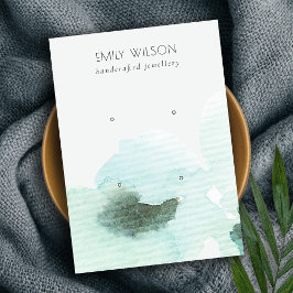 Aqua Blue Floral Abstrakt 2 StuhlEarring Display Visitenkarte