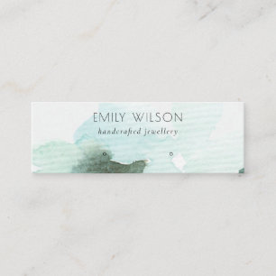 Aqua Blue Floral Abstrakt Stuck Earring Display Mini Visitenkarte