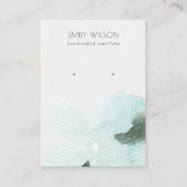 Aqua Blue Floral Abstrakt Stuck Earring Display Visitenkarte