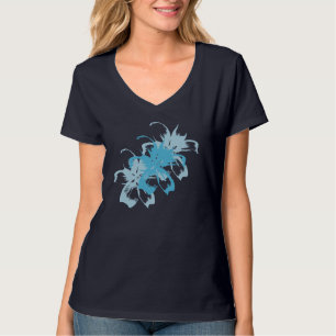 Aqua Blue Floral T-Shirt