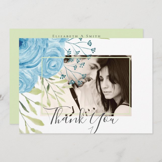 Aqua Blue Floral Wedding (Vorne/Hinten)