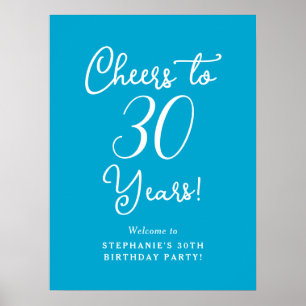 Aqua Blue freut sich auf 30 Jahre Geburtstag Begrü Poster