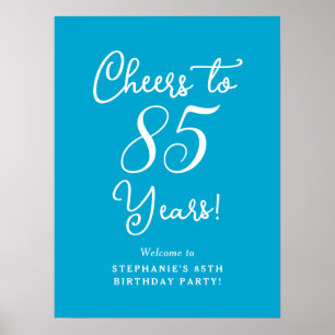 Aqua Blue freut sich auf 85 Jahre Geburtstag Willk Poster
