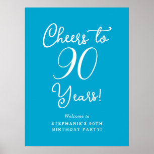 Aqua Blue freut sich auf 90 Jahre Geburtstagszeich Poster